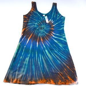 Our House Tie Dye Sleeveless Tie Back mini dress